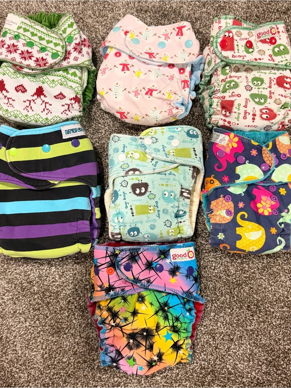 7 fitted cloth diapers